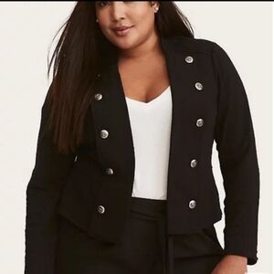 Torrid Black Cropped Military Jacket